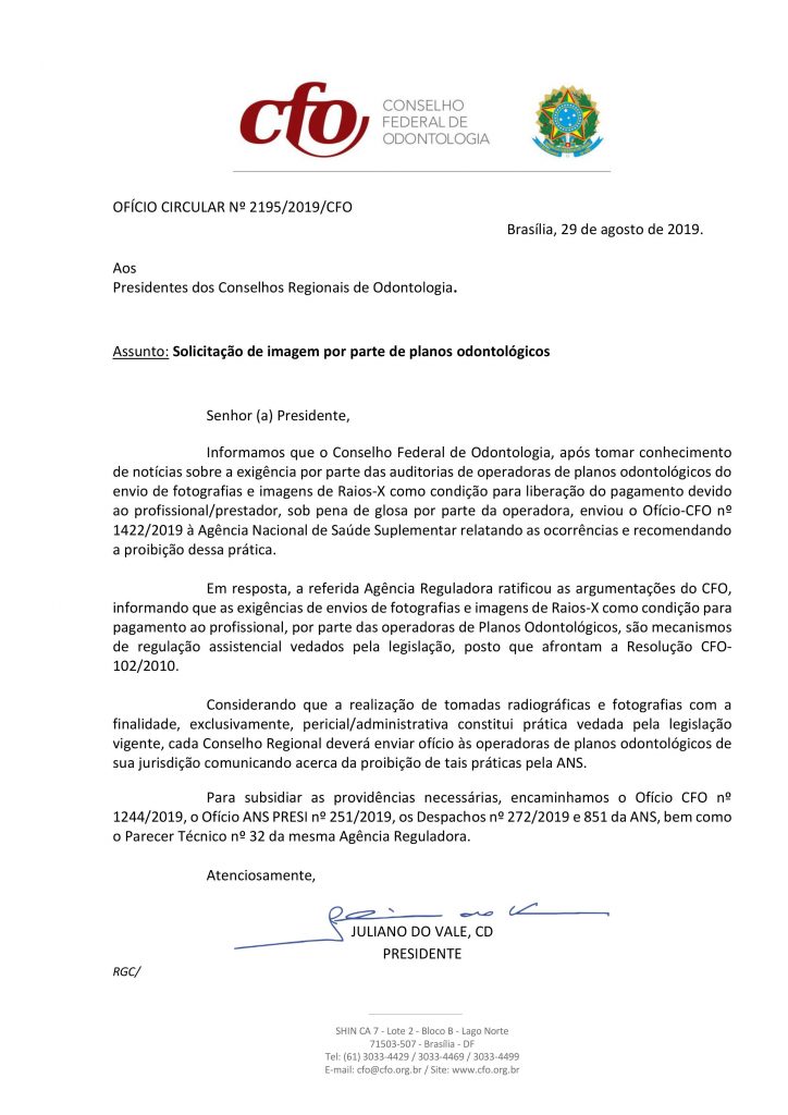 Radiografias “exigidas” por convênios estão proibidas